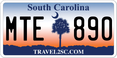 SC license plate MTE890