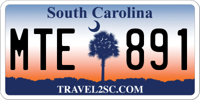 SC license plate MTE891