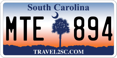 SC license plate MTE894