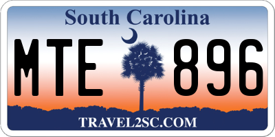 SC license plate MTE896