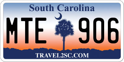 SC license plate MTE906