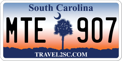 SC license plate MTE907