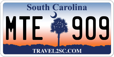 SC license plate MTE909