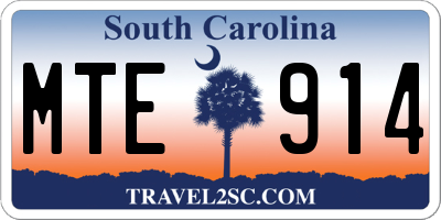 SC license plate MTE914