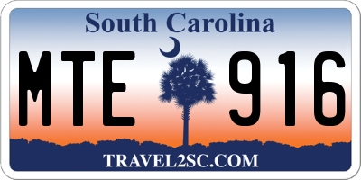 SC license plate MTE916