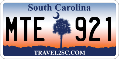 SC license plate MTE921