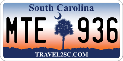 SC license plate MTE936