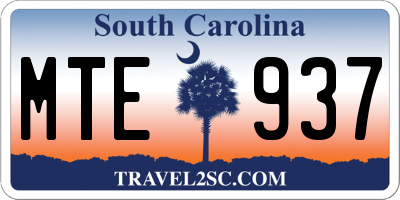 SC license plate MTE937