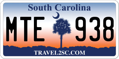 SC license plate MTE938
