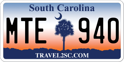 SC license plate MTE940