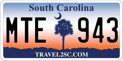 SC license plate MTE943