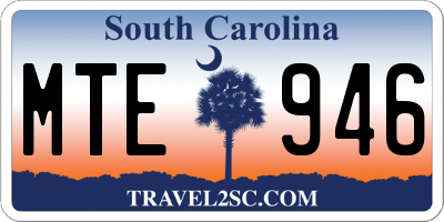 SC license plate MTE946