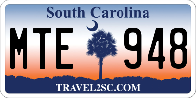 SC license plate MTE948