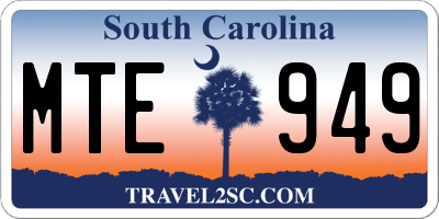 SC license plate MTE949