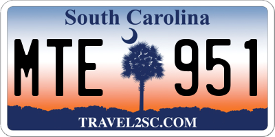 SC license plate MTE951