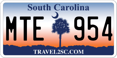 SC license plate MTE954