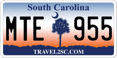 SC license plate MTE955