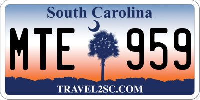 SC license plate MTE959