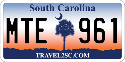 SC license plate MTE961