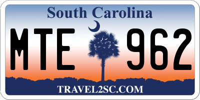 SC license plate MTE962