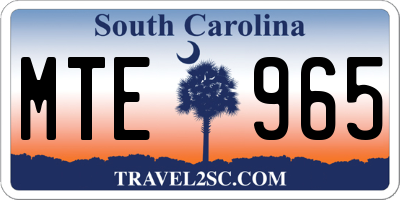 SC license plate MTE965
