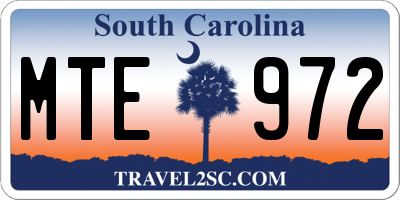 SC license plate MTE972