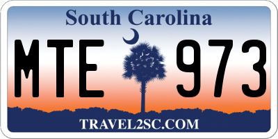 SC license plate MTE973