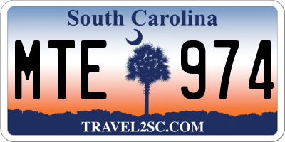 SC license plate MTE974