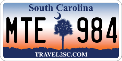 SC license plate MTE984