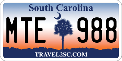 SC license plate MTE988
