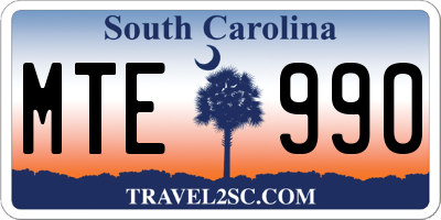 SC license plate MTE990