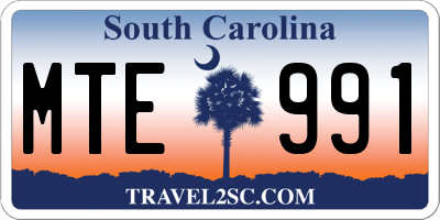 SC license plate MTE991
