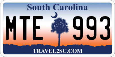 SC license plate MTE993