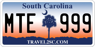 SC license plate MTE999