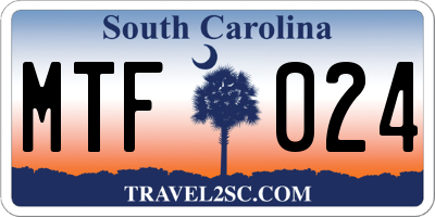 SC license plate MTF024