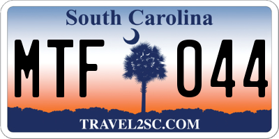 SC license plate MTF044