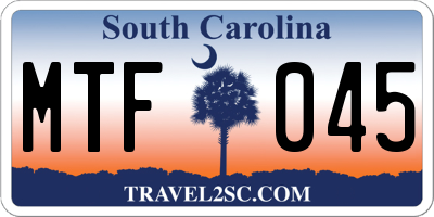 SC license plate MTF045