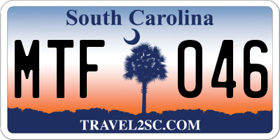 SC license plate MTF046