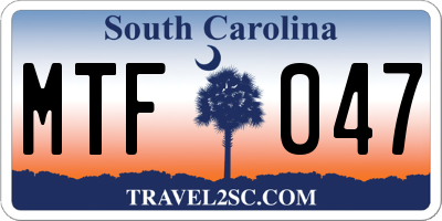 SC license plate MTF047