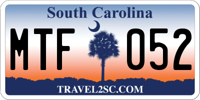 SC license plate MTF052