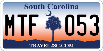 SC license plate MTF053