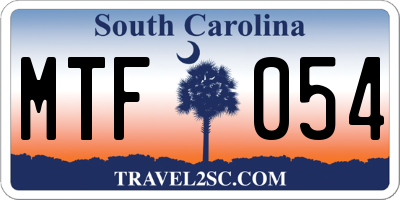 SC license plate MTF054
