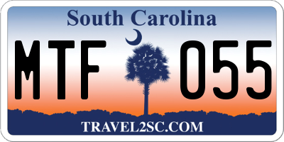 SC license plate MTF055