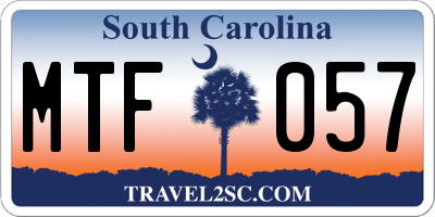 SC license plate MTF057