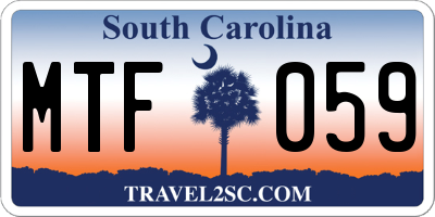 SC license plate MTF059