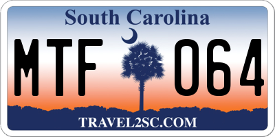 SC license plate MTF064