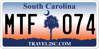 SC license plate MTF074