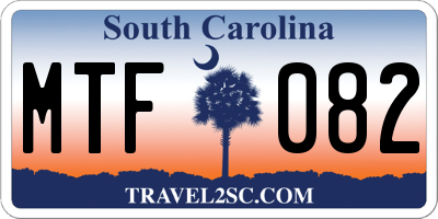 SC license plate MTF082