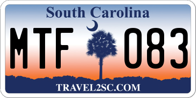 SC license plate MTF083