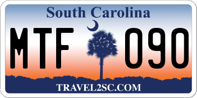 SC license plate MTF090
